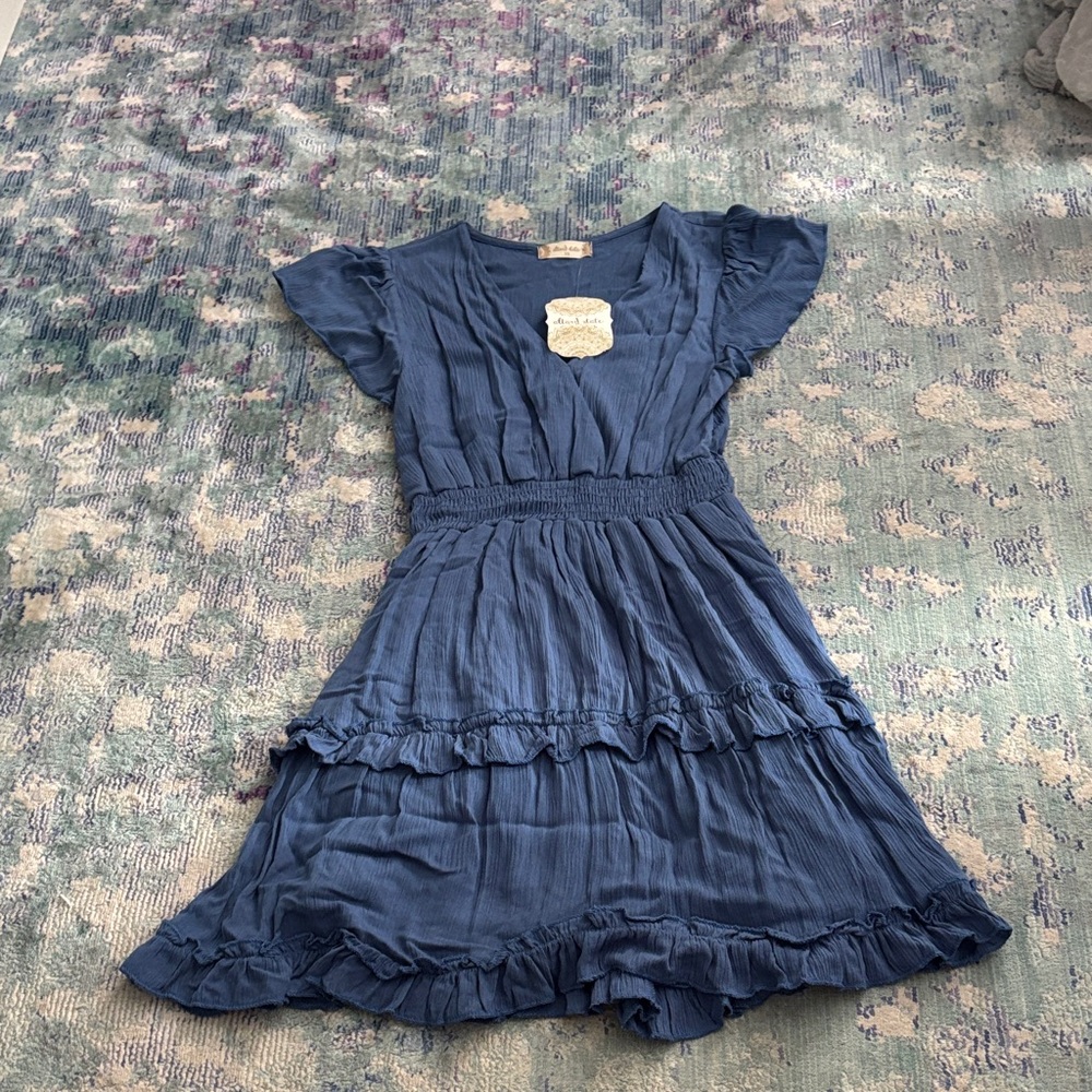 Altar'd State Blue Ruffled Mini Dress